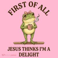 Funny Frog First Of All Jesus Thinks I'm A Delight Doggie Tank thumb 4