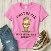 Funny Frog First Of All Jesus Thinks I'm A Delight Women's T-Shirt thumb 3
