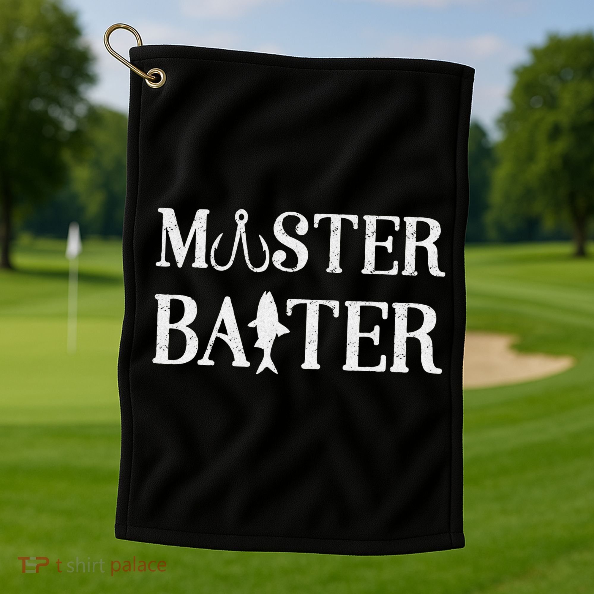 Fishermen Funny Fishing Master Baiter Golf Towel