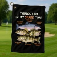Funny Fishing Golf Towel thumb 1