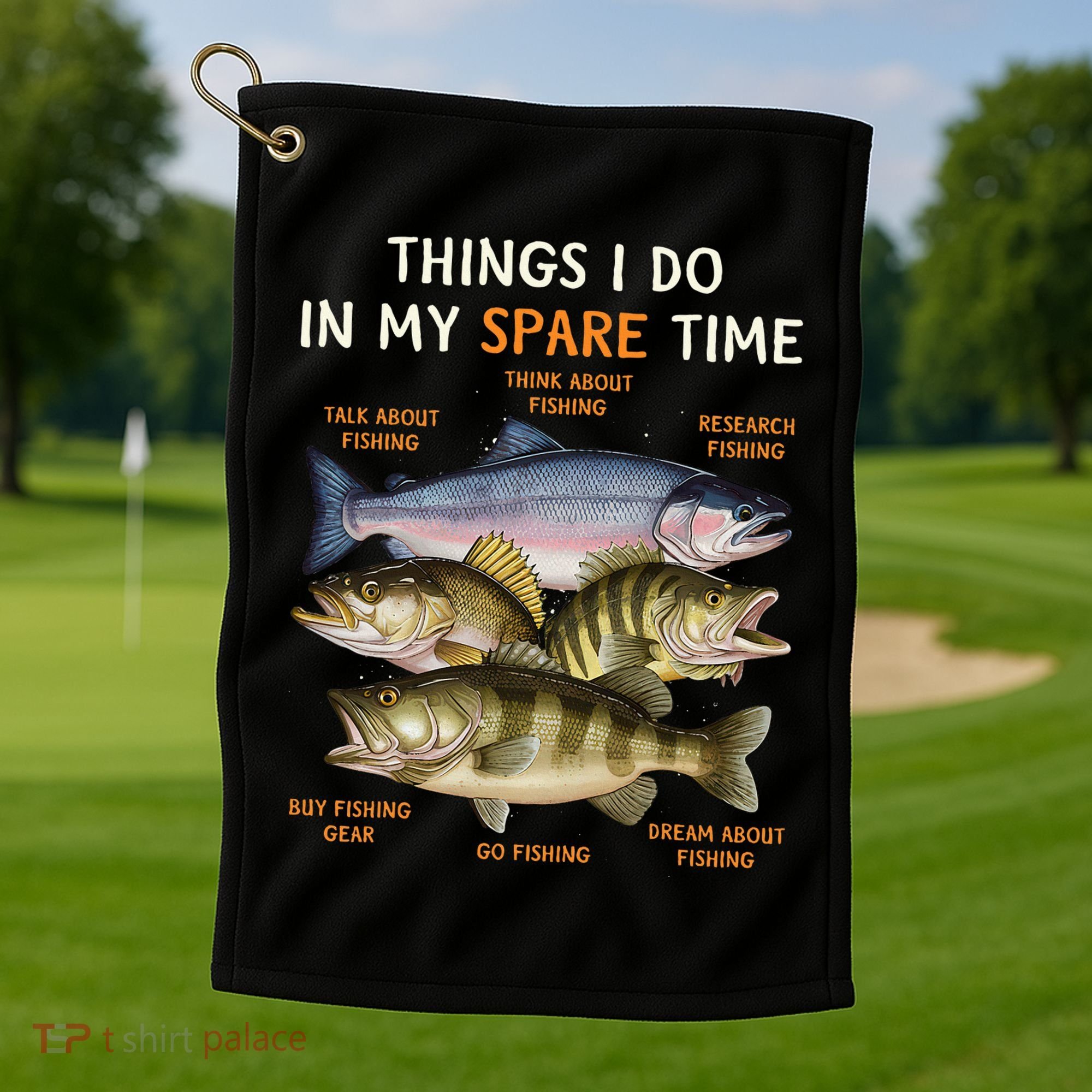 Funny Fishing Golf Towel