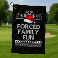 Forced Family Fun Ugly Christmas Golf Towel thumb 1