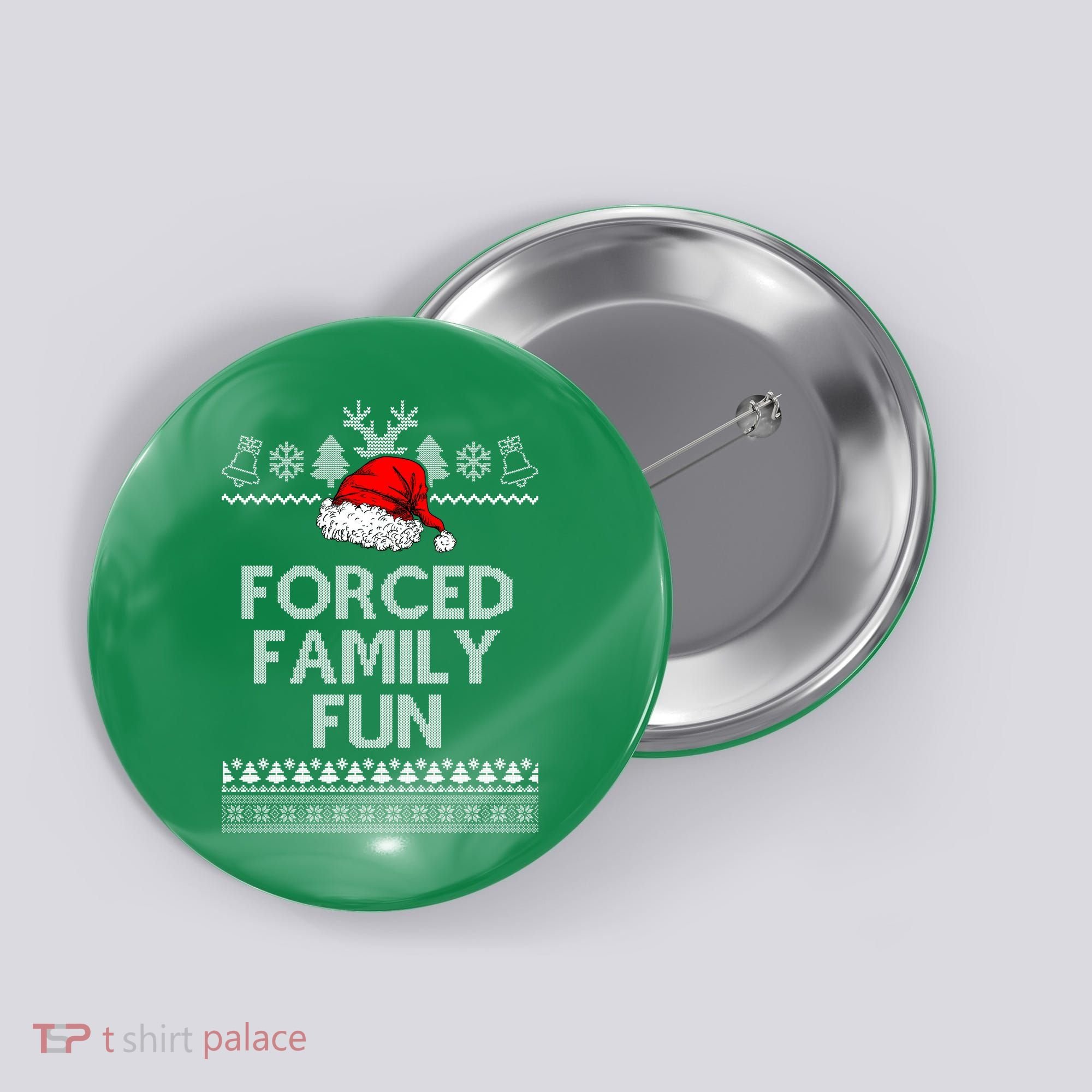 Forced Family Fun Ugly Christmas Button
