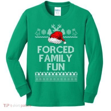 Forced Family Fun Ugly Christmas Kids Long Sleeve Shirt