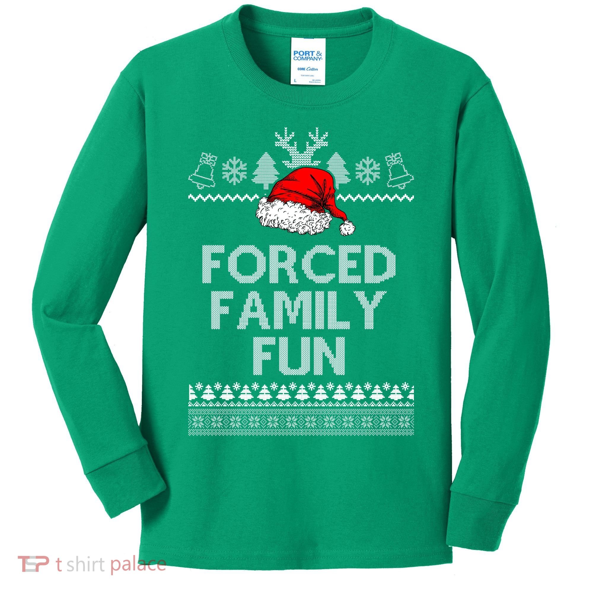 Forced Family Fun Ugly Christmas Kids Long Sleeve Shirt