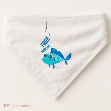 Funny Fish Free Piercing USA-Made Doggie Bandana