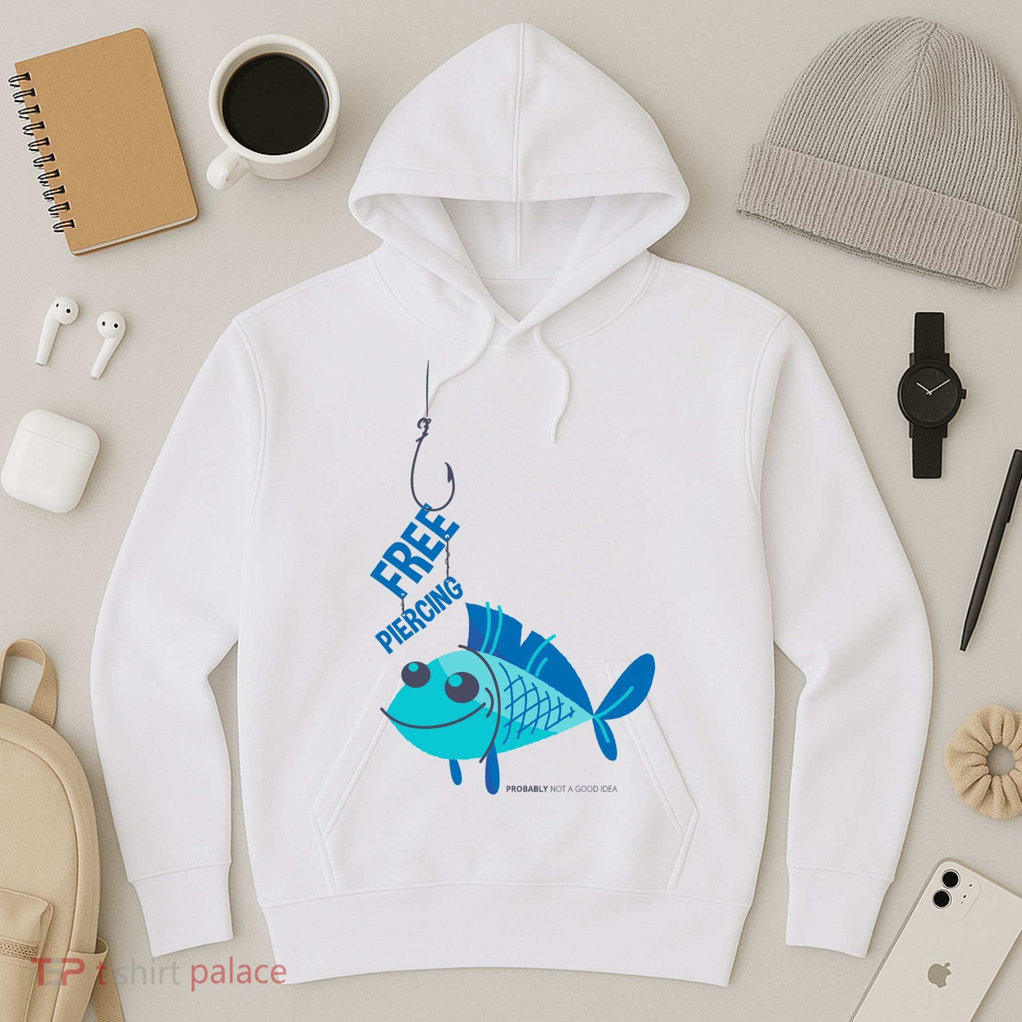 Funny Fish Free Piercing Hoodie