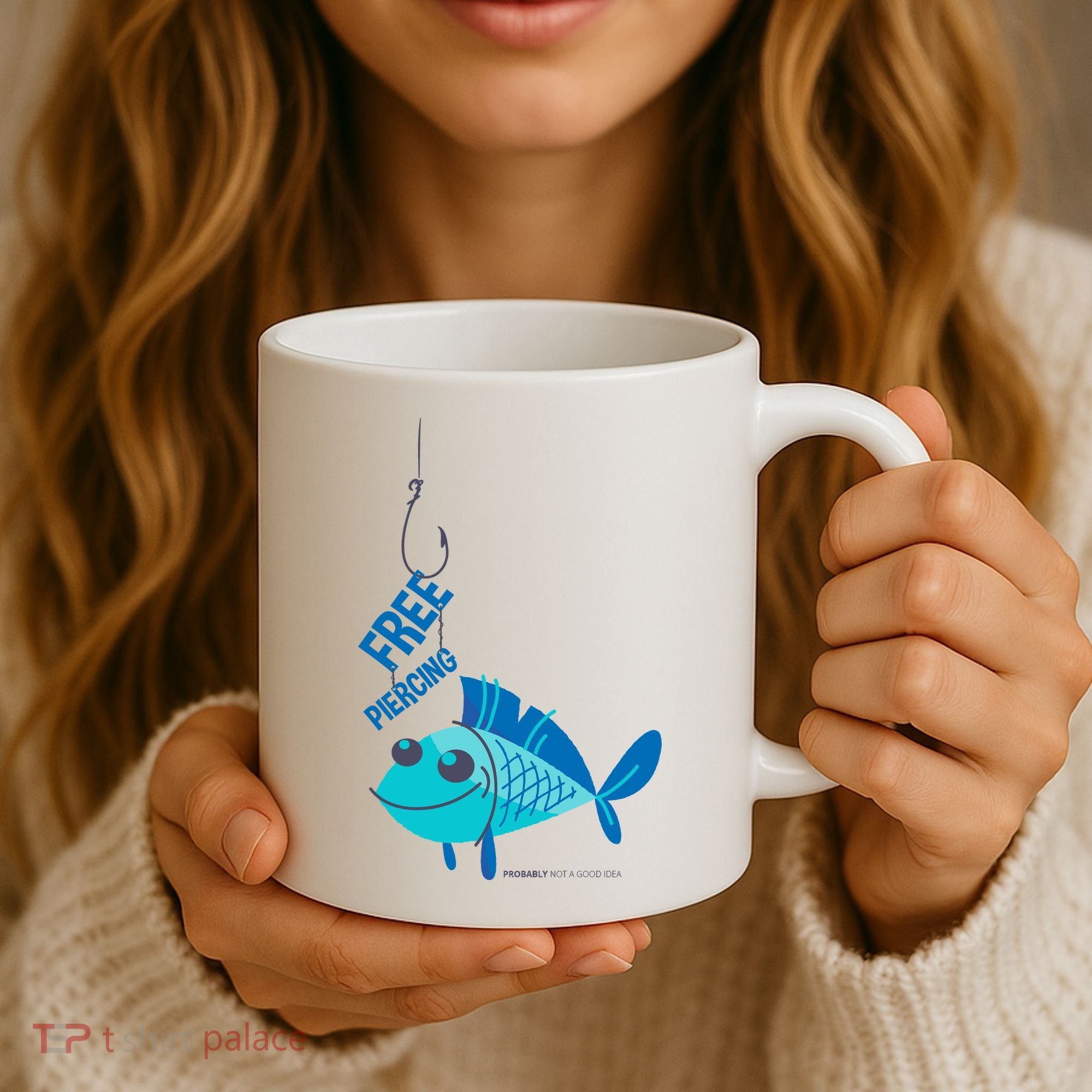 Funny Fish Free Piercing Coffee Mug