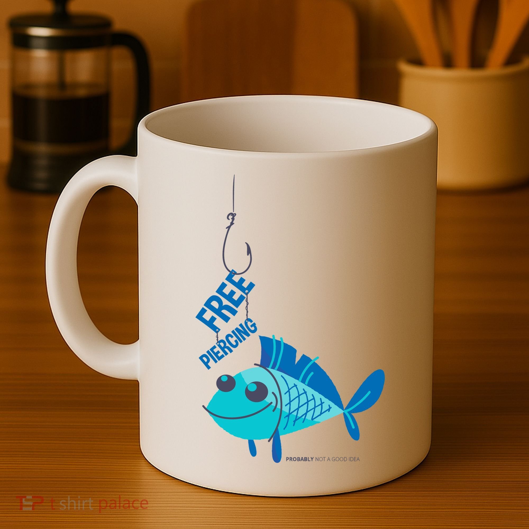 Funny Fish Free Piercing Coffee Mug