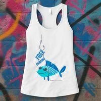 Funny Fish Free Piercing Women's Tank Top thumb 3