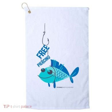 Funny Fish Free Piercing Golf Towel