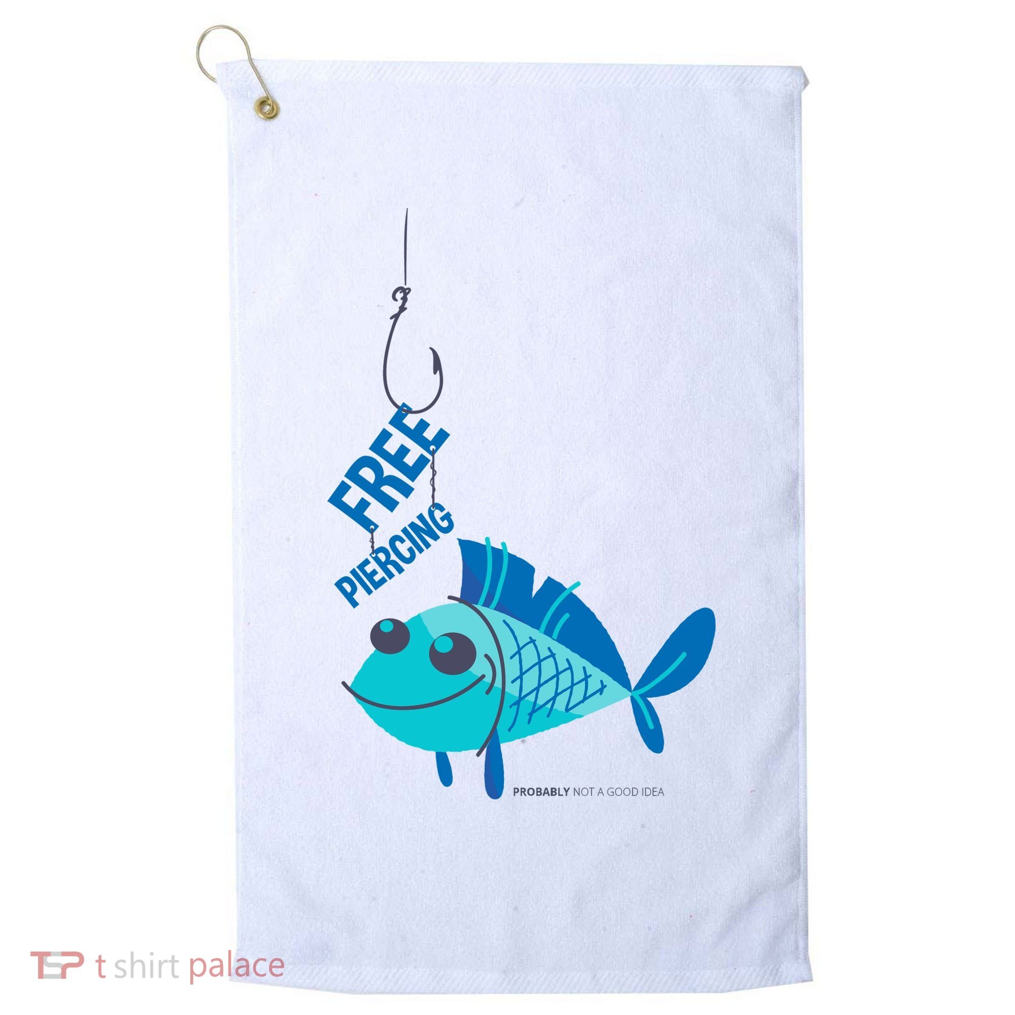Funny Fish Free Piercing Golf Towel