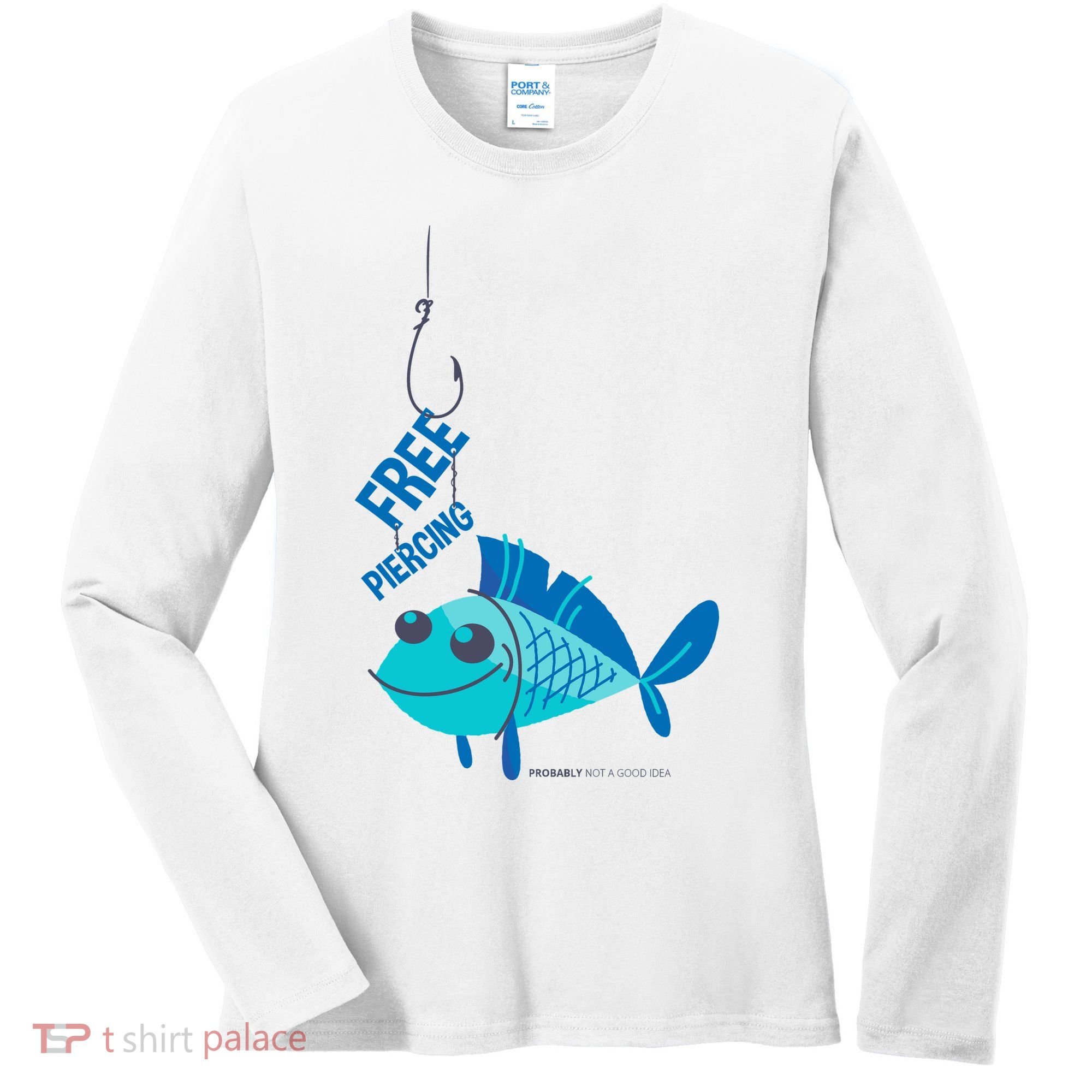 Funny Fish Free Piercing Women's Long Sleeve Shirt