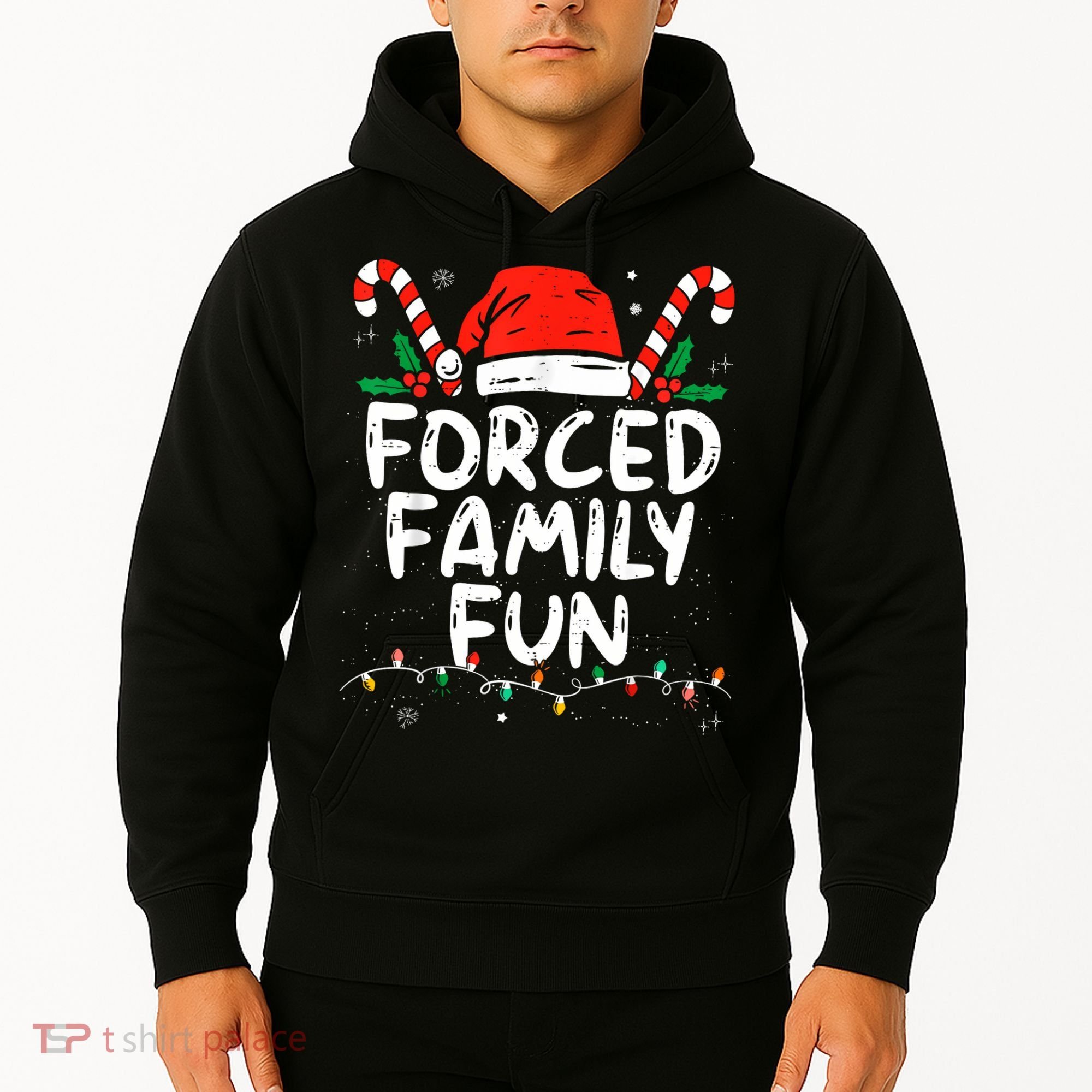 Forced Family Fun Sarcastic Christmas Funny Hoodie