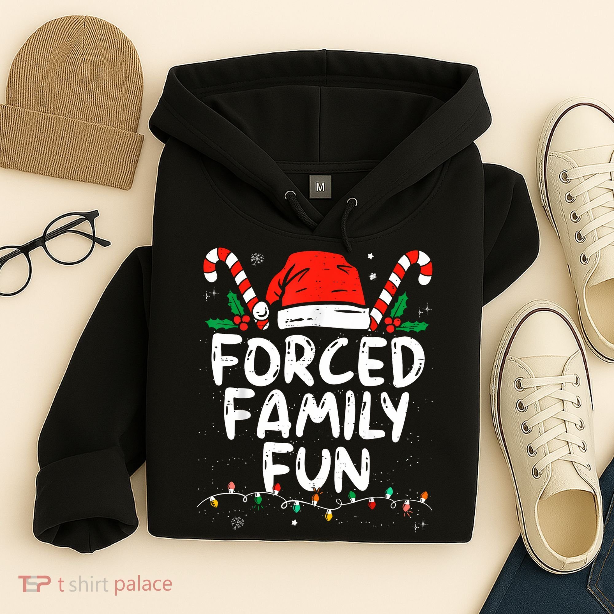 Forced Family Fun Sarcastic Christmas Funny Hoodie