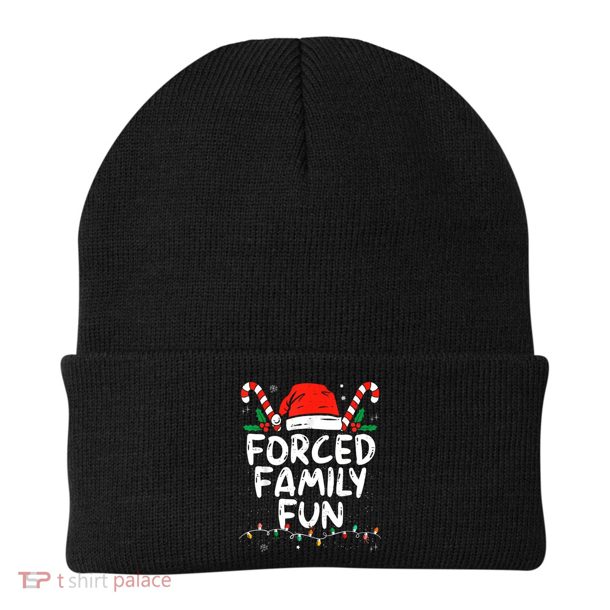 Forced Family Fun Sarcastic Christmas Funny Beanie