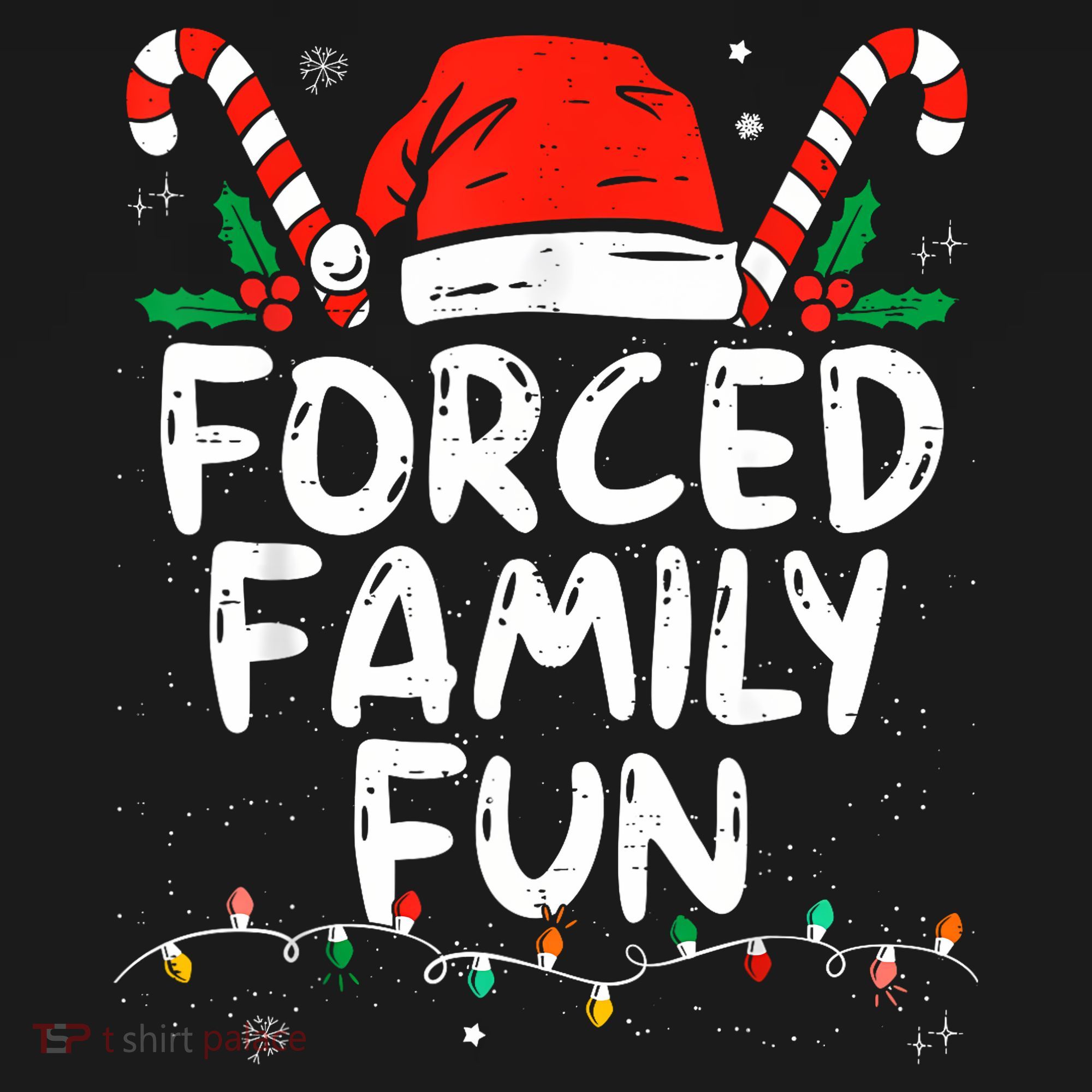 Forced Family Fun Sarcastic Christmas Funny Kids Long Sleeve Shirt