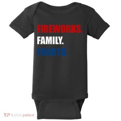 Fireworks Family Fourth Baby Bodysuit