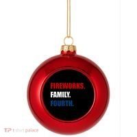 Fireworks Family Fourth Plastic Christmas Ball Ornament thumb 0