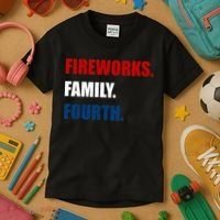 Fireworks Family Fourth Kids T-Shirt thumb 3