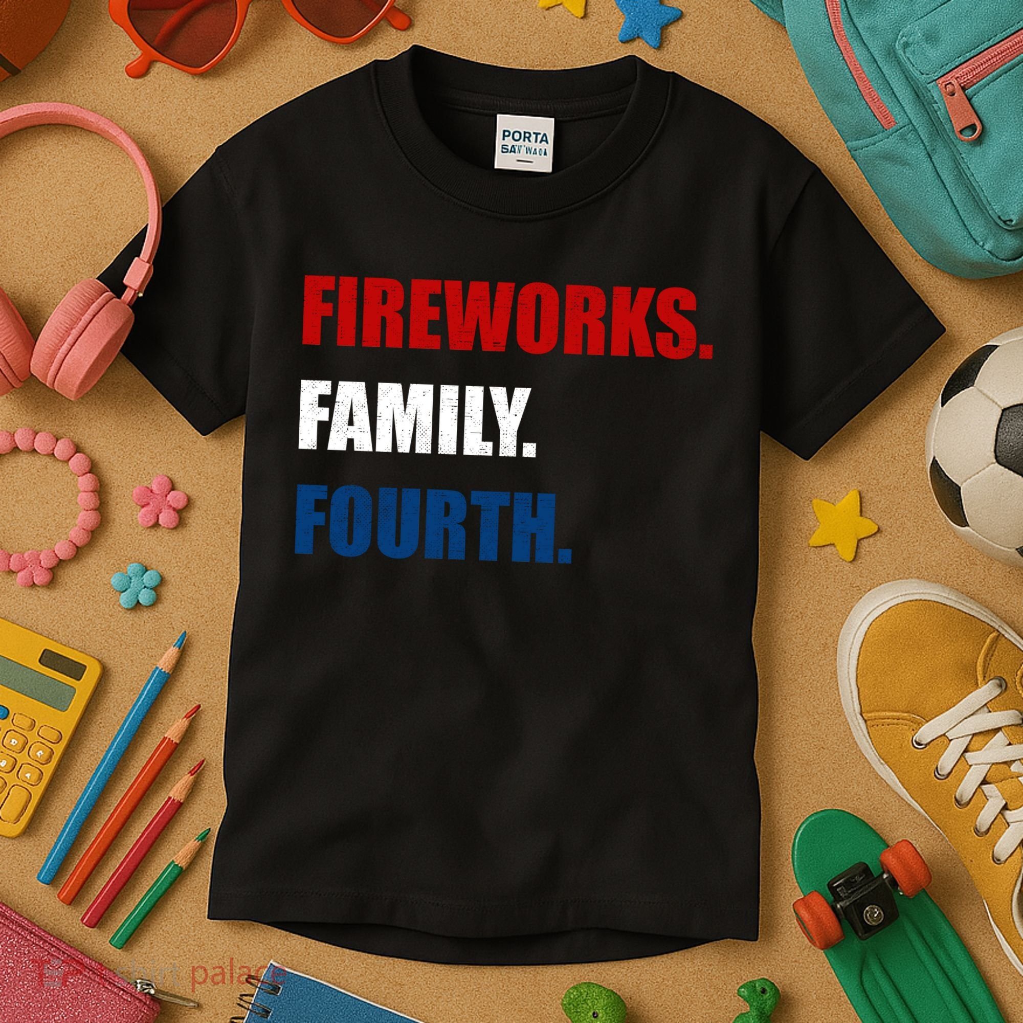 Fireworks Family Fourth Kids T-Shirt