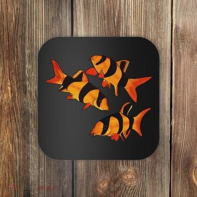 Freshwater Fish Fun Clown Loach Fish Aquarium Design Tiger Botia Coaster