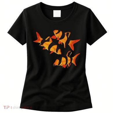 Freshwater Fish Fun Clown Loach Fish Aquarium Design Tiger Botia Women's T-Shirt