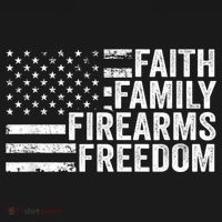 Faith Family Firearms & Freedom Pro God Guns American Flag Women's Tank Top thumb 5