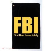 Funny Fbi Find Beer Immediately Golf Towel thumb 0