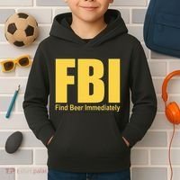 Funny Fbi Find Beer Immediately Kids Hoodie thumb 2