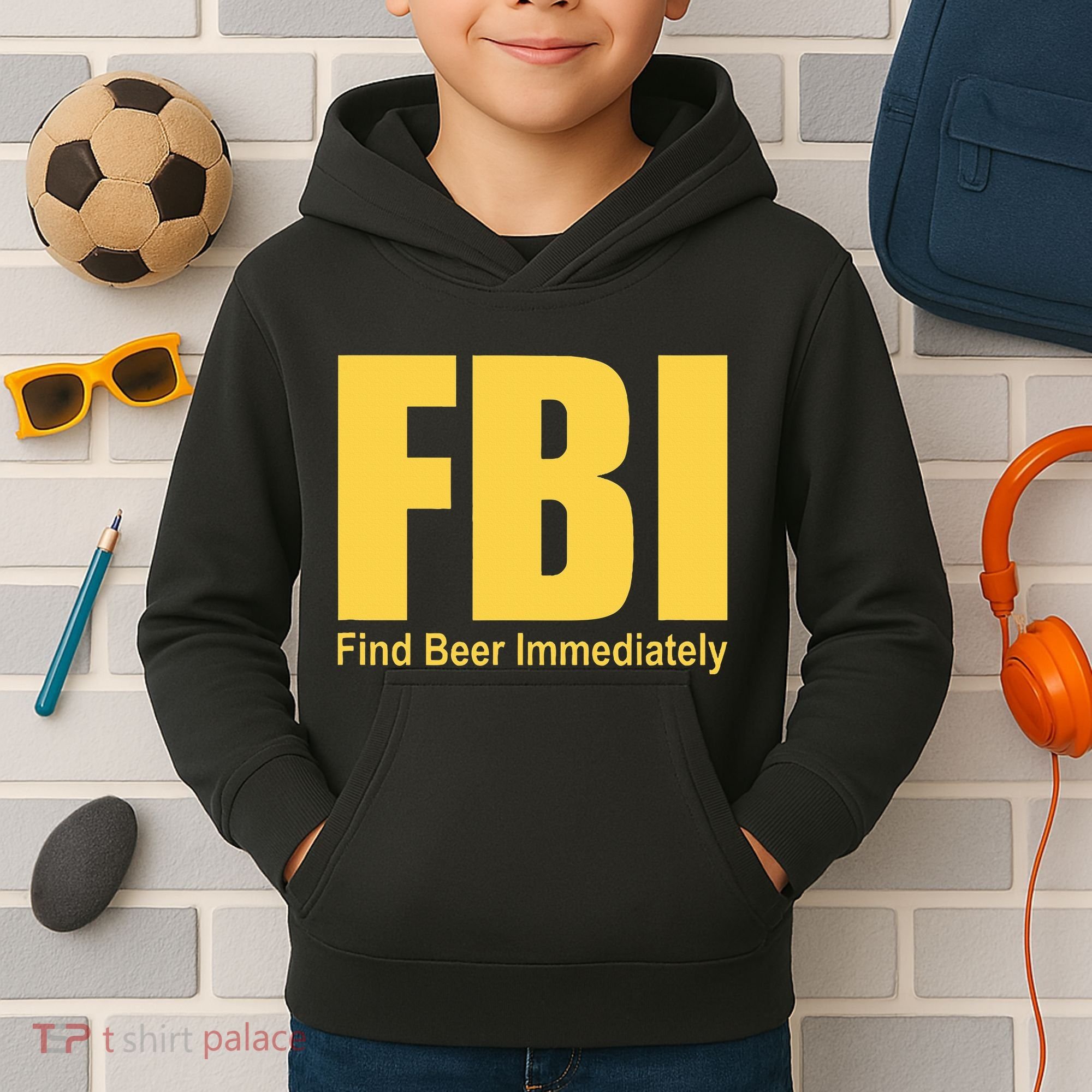 Funny Fbi Find Beer Immediately Kids Hoodie