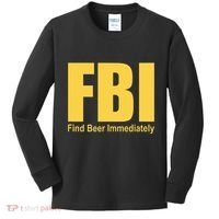 Funny Fbi Find Beer Immediately Kids Long Sleeve Shirt thumb 0