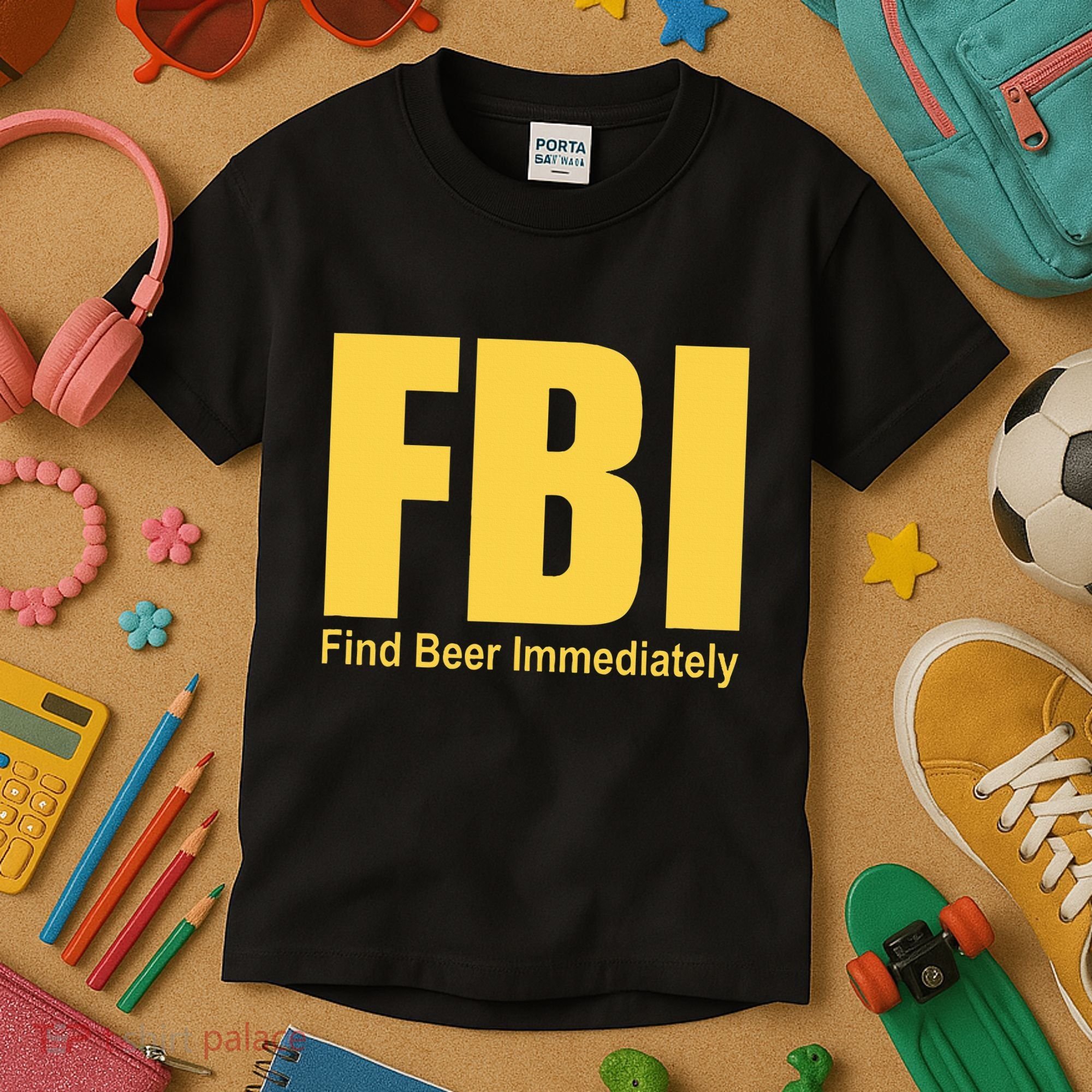 Funny Fbi Find Beer Immediately Kids T-Shirt