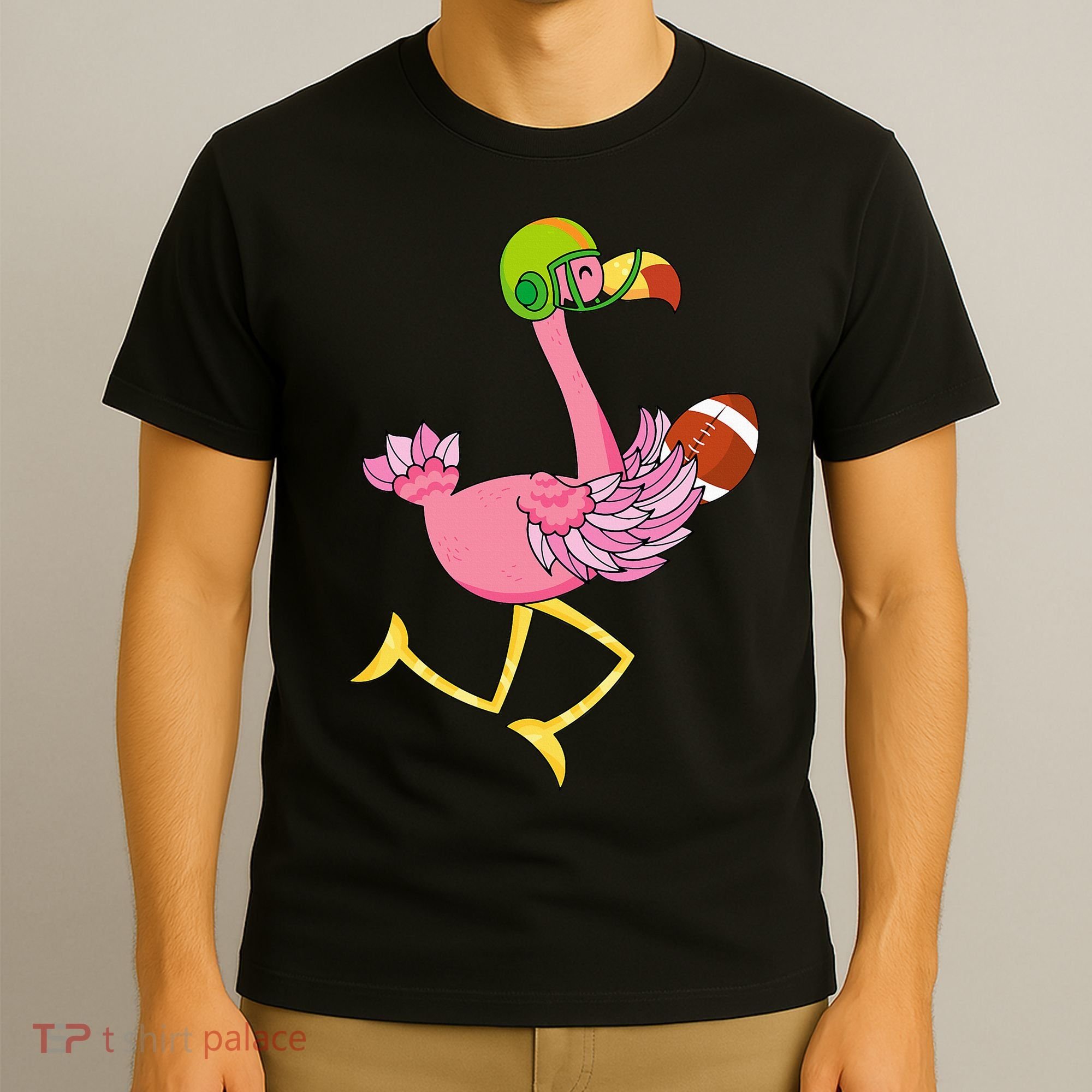 Flamingo Football Flamingo Playing Football T-Shirt