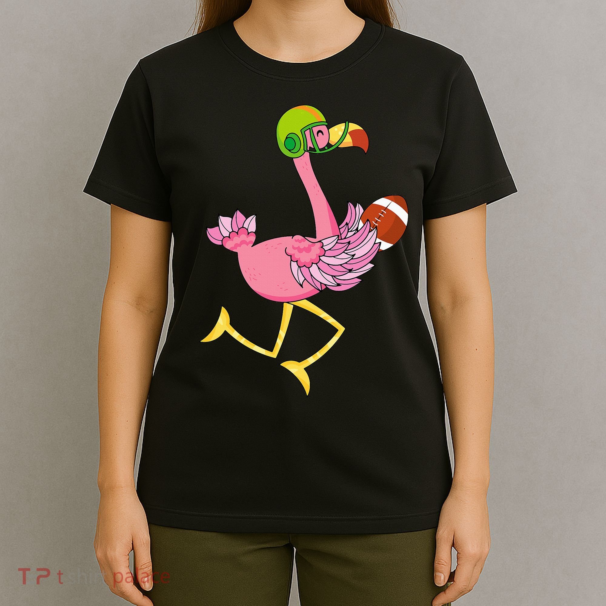 Flamingo Football Flamingo Playing Football T-Shirt