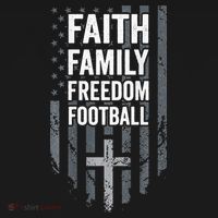 Faith Family Freedom Football USA Cross Flag ON BACK T-Shirt thumb 7