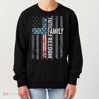 Faith Family Freedom Christian USA Cross Flag Women's Sweatshirt thumb 0