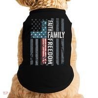 Faith Family Freedom Christian USA Cross Flag Doggie Tank thumb 0