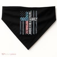 Faith Family Freedom Christian USA Cross Flag USA-Made Doggie Bandana thumb 0