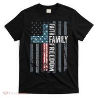 Faith Family Freedom Christian USA Cross Flag T-Shirt thumb 0