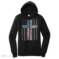 Faith Family Freedom Christian USA Cross Flag Women's Hoodie thumb 0