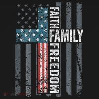 Faith Family Freedom Christian USA Cross Flag Women's Hoodie thumb 2