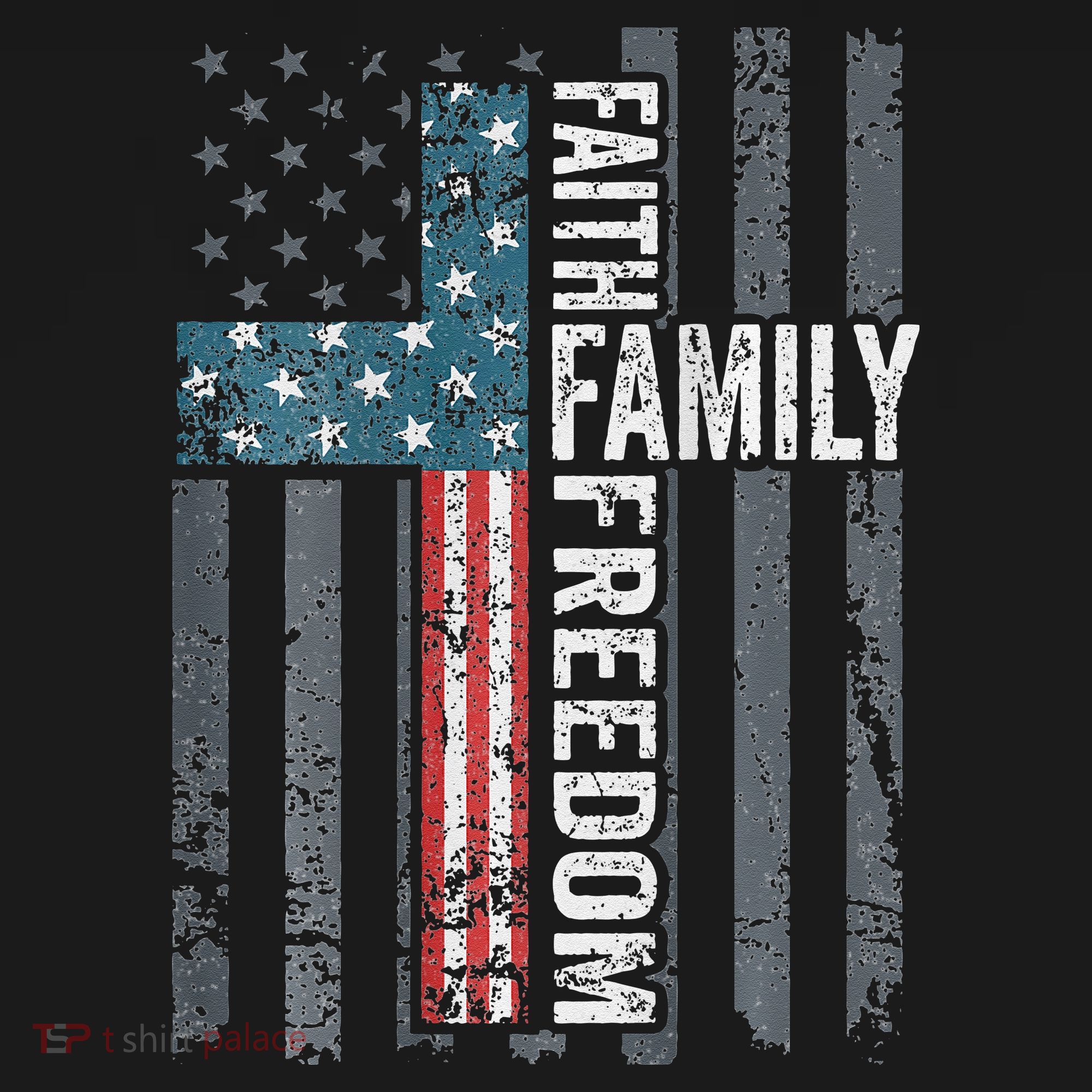 Faith Family Freedom Christian USA Cross Flag Women's Hoodie