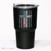 Faith Family Freedom Christian USA Cross Flag Tumbler thumb 0