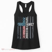 Faith Family Freedom Christian USA Cross Flag Women's Tank Top thumb 0