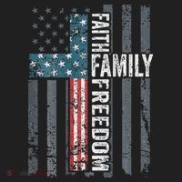 Faith Family Freedom Christian USA Cross Flag Hat thumb 2