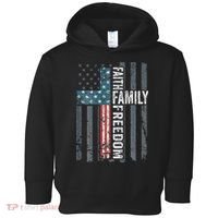 Faith Family Freedom Christian USA Cross Flag Toddler Hoodie thumb 0