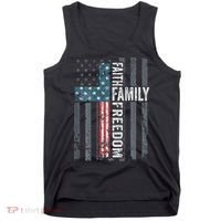 Faith Family Freedom Christian USA Cross Flag Tank Top thumb 0