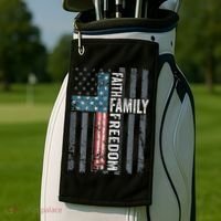 Faith Family Freedom Christian USA Cross Flag Golf Towel thumb 2
