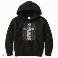 Faith Family Freedom Christian USA Cross Flag Kids Hoodie thumb 0